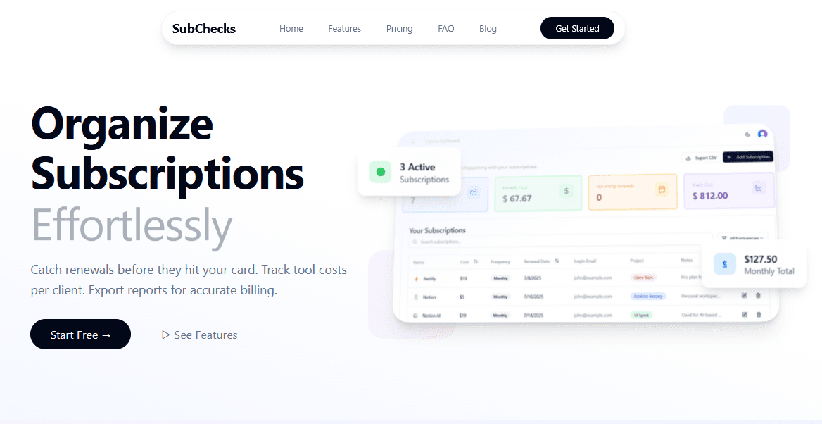 Subchecks preview